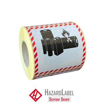 Batterielabel blanko, 100x100 mm, Papieretikett
